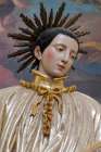 Noto, Sicily. Statue of religious figure Art Print